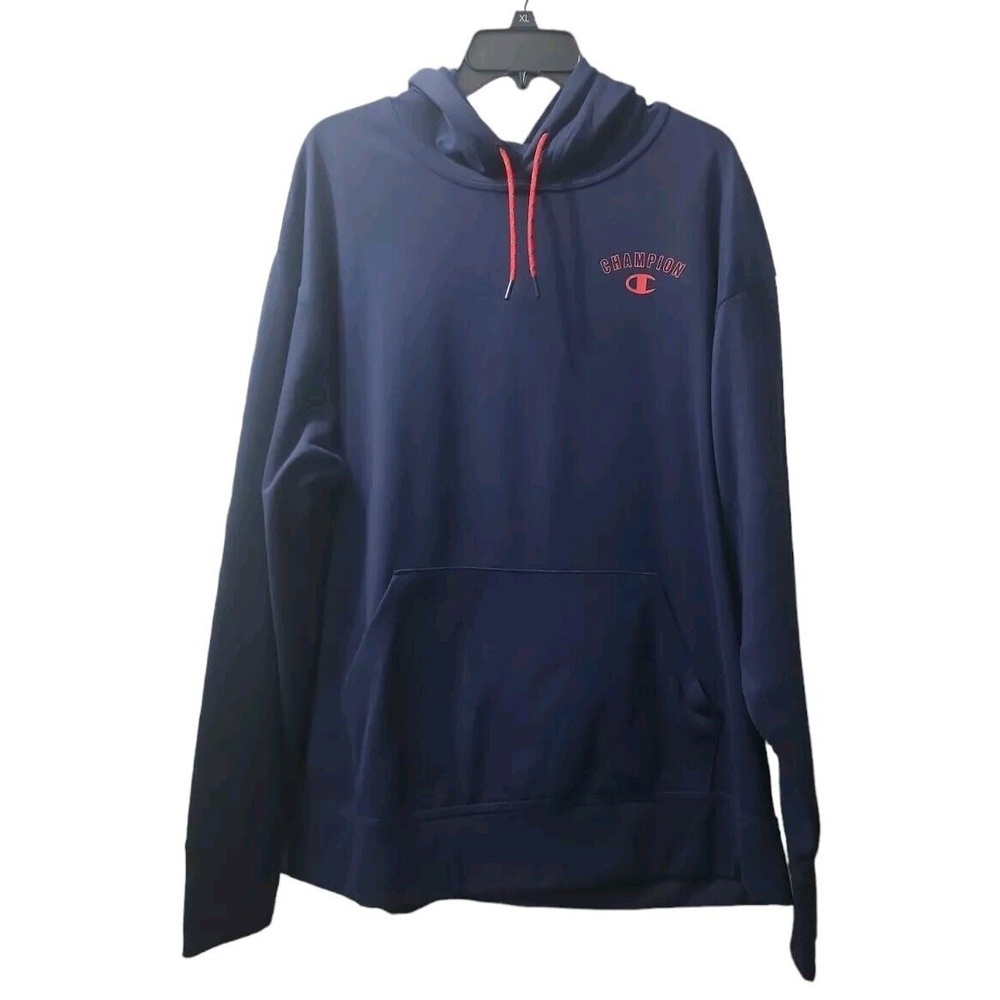 Champion Hooded Sweatshirt  Womens Xl Navy With Red‎ Lettering.
